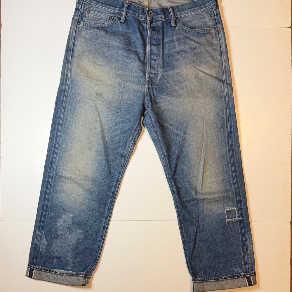 Chimala Selvedge Denim Jeans Size 28 Straight Leg Button Fly Made in Japan